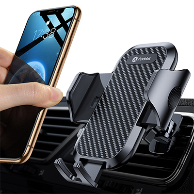 andobil Soporte Móvil Coche [Estable contra Caídas] Soporte Movil Coche Rejilla con Clip Patentado, Porta Movil Coche con 360° Rotación, Compatible con iPhone 13/12, Samsung, Xiaomi y Más